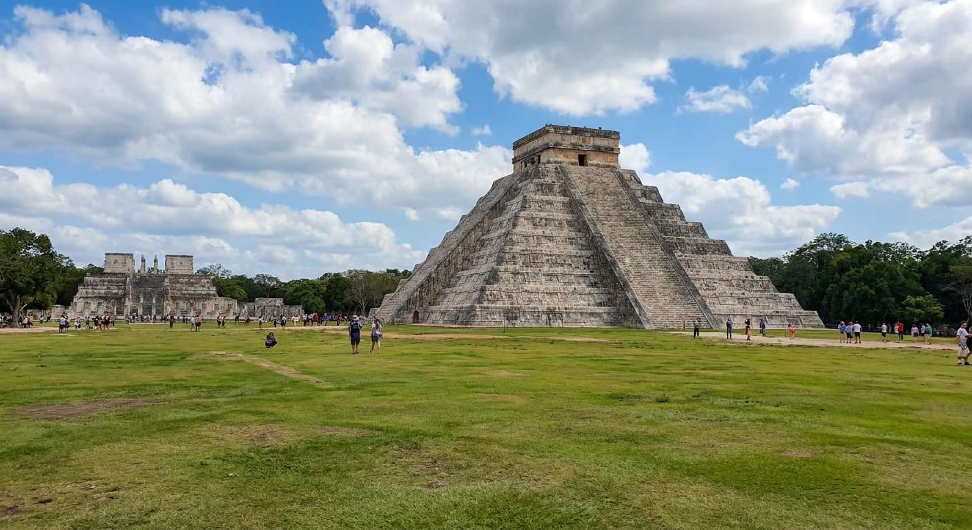 The pyramid of Chichén Itzá, one of the seven wonders of the world