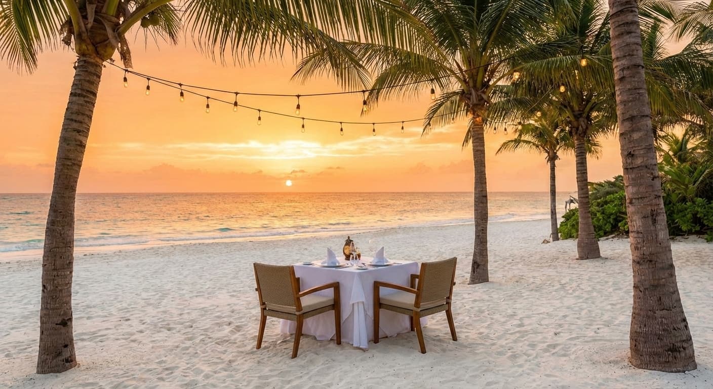 Private sunset dinner on the beach
